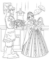 coloriage rencontre entre anna et kristoff